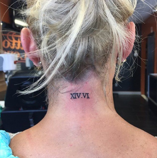 Roman numeral tattoo design for women on neck tattoo ideas