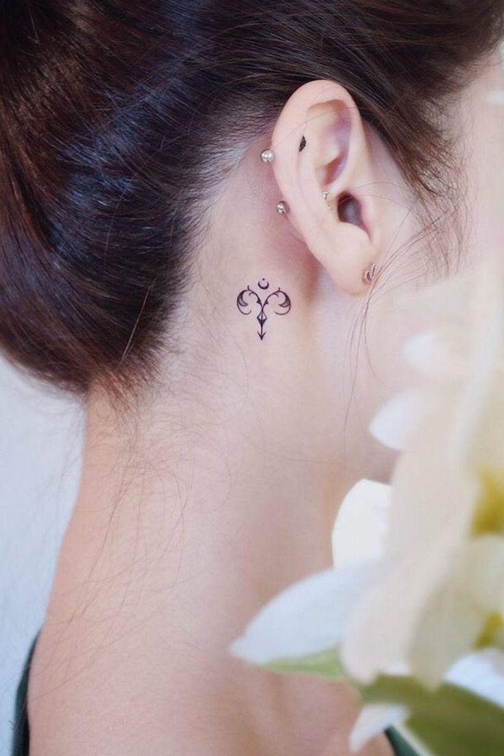 Fine line moon and sun tattoo design for women on neck tattoo ideas