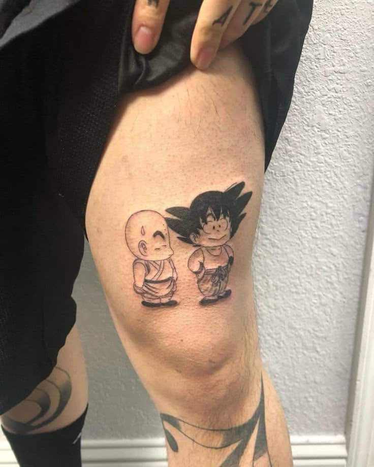 Anime Dragon Ball Z tattoo design for men on thigh tattoo ideas