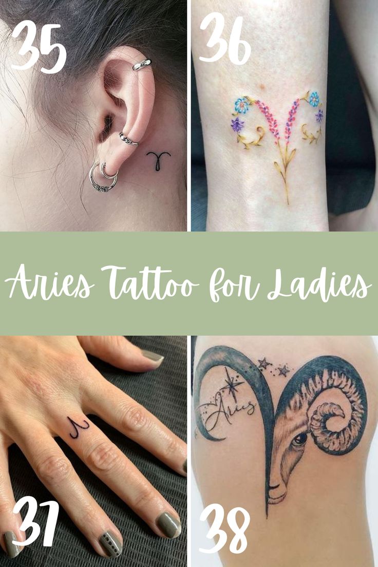 Minimalist Aries tattoo design for ladies on neck and finger tattoo ideas