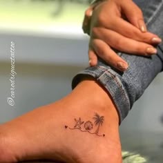 Minimalist beach tattoo design for women on ankle tattoo ideas