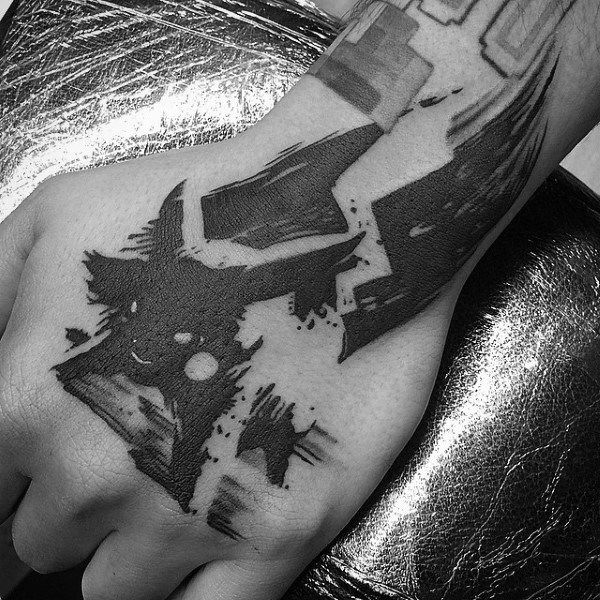 Abstract graphic tattoo design for men and women on hand tattoo ideas