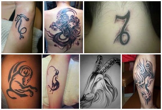 Gemini and Capricorn tattoo design for men and women on forearm, back, neck, and arm tattoo ideas
