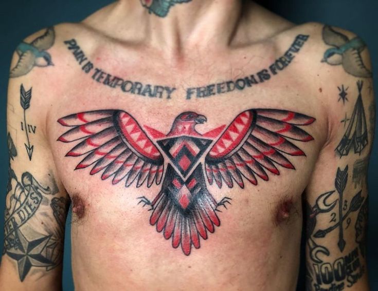 Traditional eagle tattoo design for men on chest tattoo ideas
