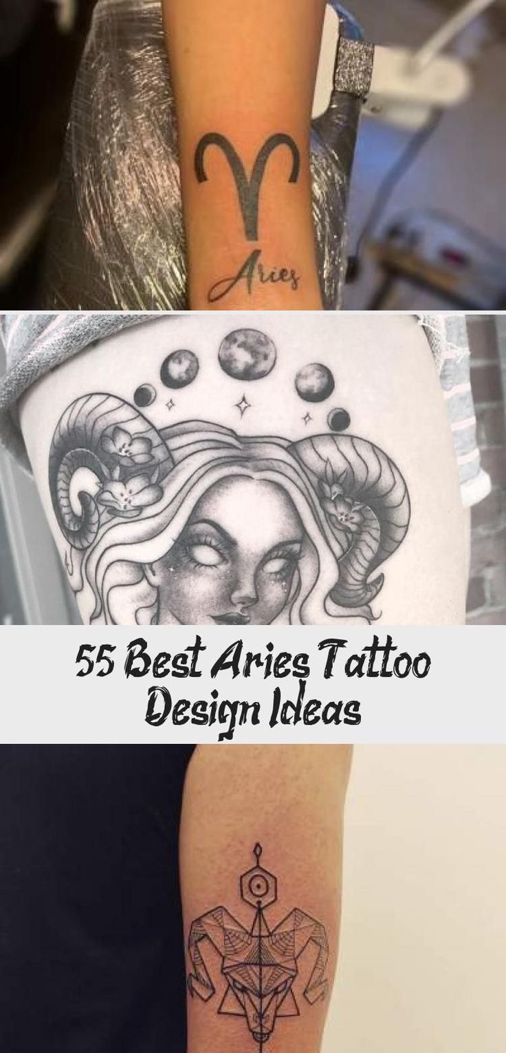 Aries tattoo design for women, geometric Aries tattoo idea for men tattoo ideas