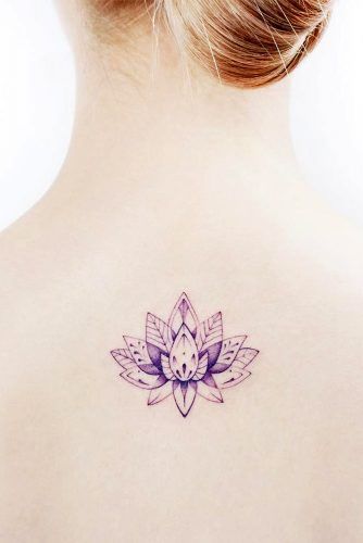 Linework lotus floral tattoo design for women on neck tattoo ideas