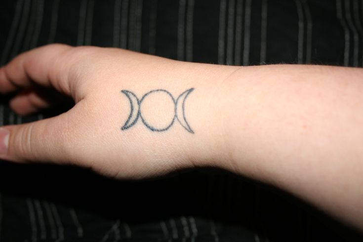 Fine Line triple moon tattoo design for women on hand tattoo ideas