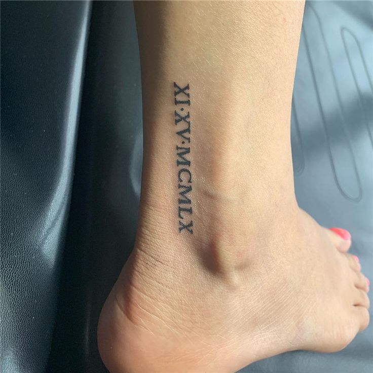 Script Roman Numeral tattoo design for women on ankle tattoo ideas