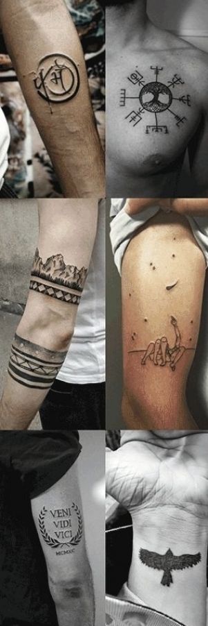 Geometric tree and eagle tattoo design for men on forearm and neck tattoo ideas