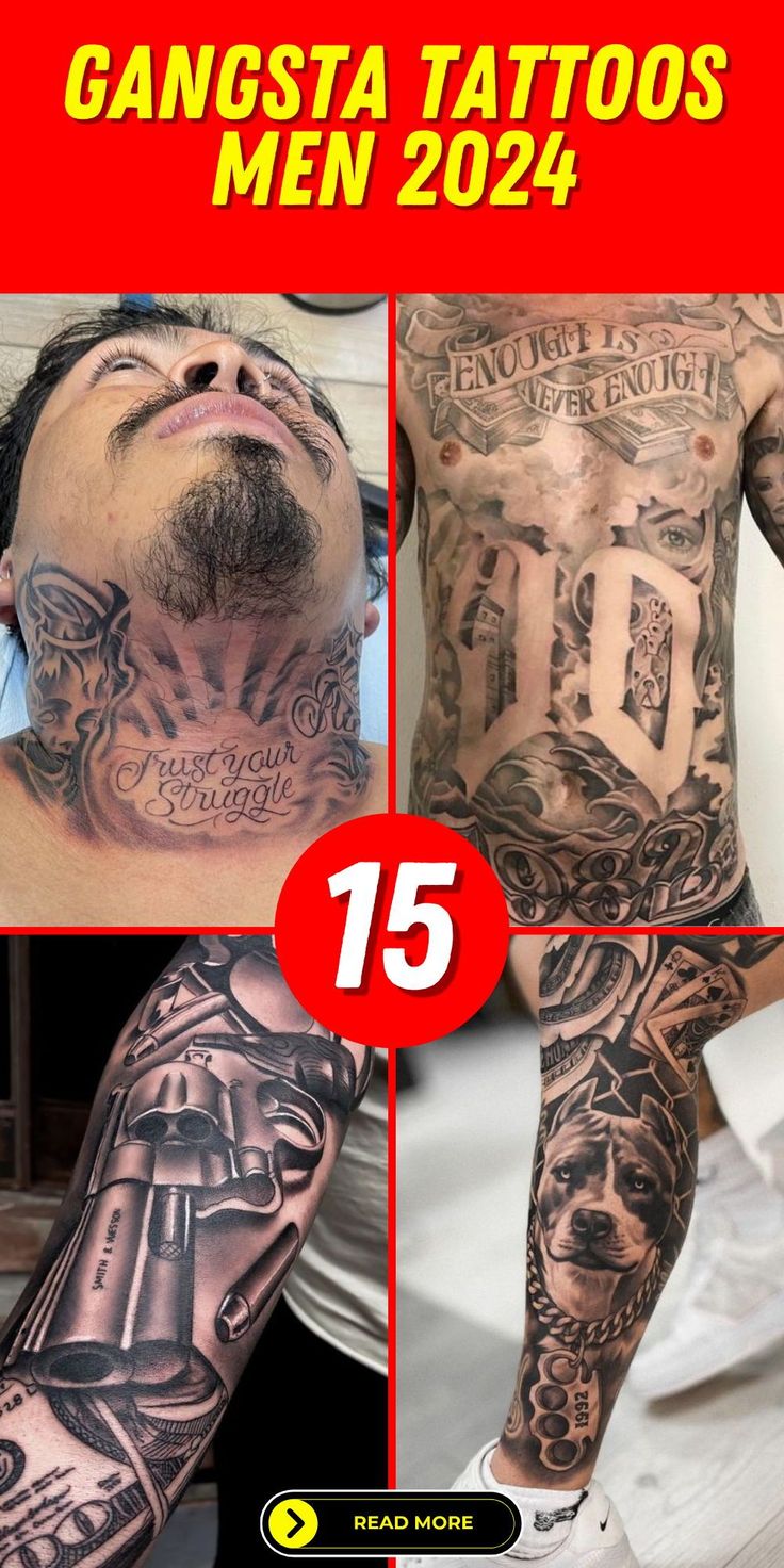 Realistic quote, money and dog tattoo design for men on neck, chest and arm tattoo ideas