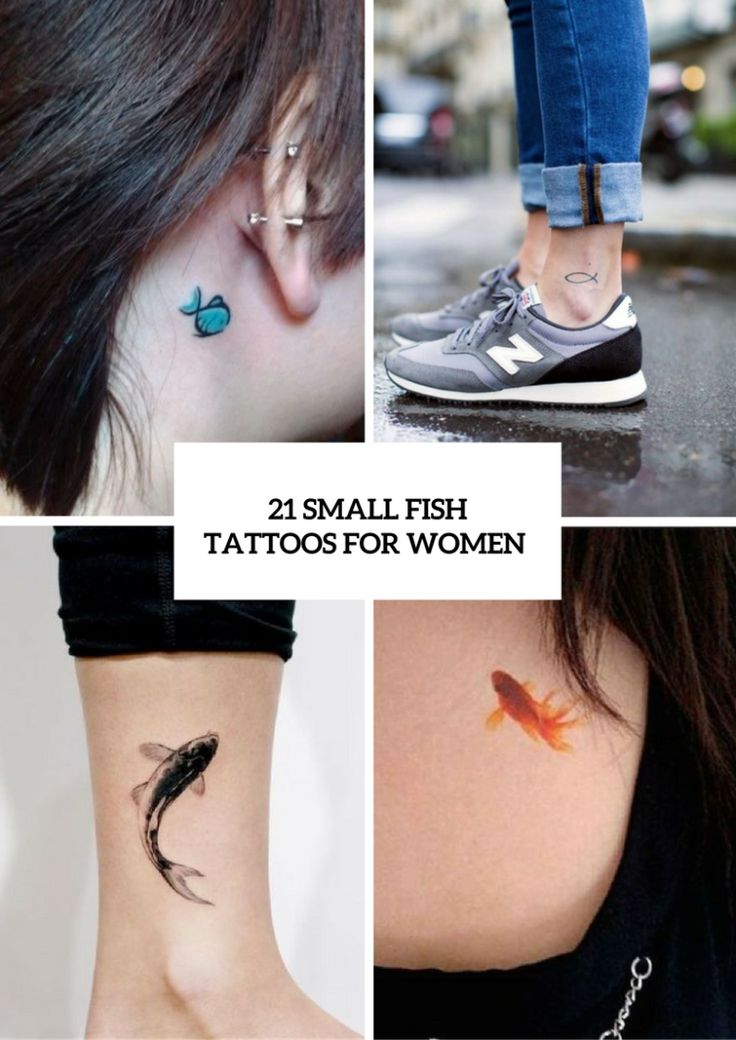 Small fish tattoo design for women on ankle and behind the ear tattoo ideas
