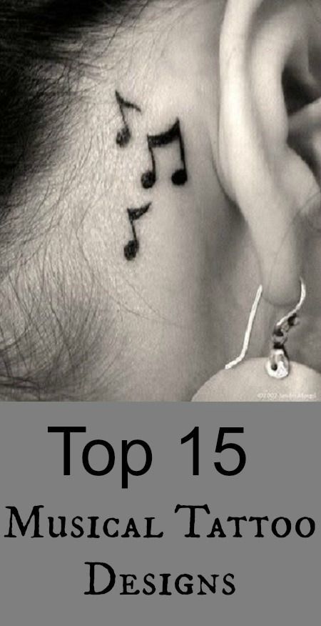 Minimalist music note tattoo design for women behind the ear tattoo ideas