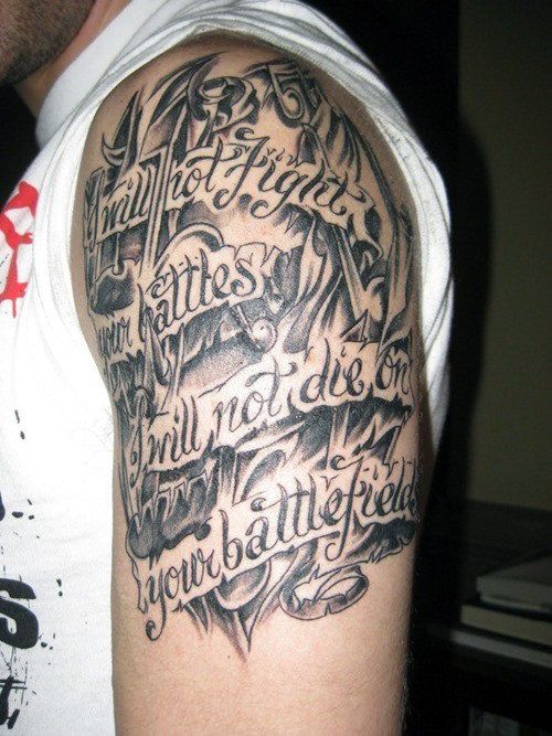 Quote tattoo design for men on arm band tattoo ideas