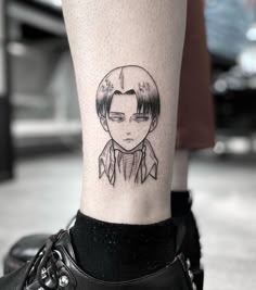 Anime Levi Ackerman tattoo design for men on ankle tattoo ideas