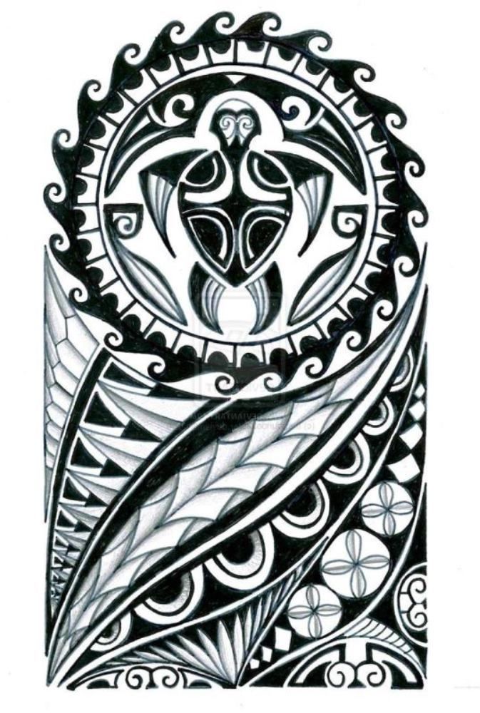 Tribal turtle tattoo design for men and women on full sleeve tattoo ideas