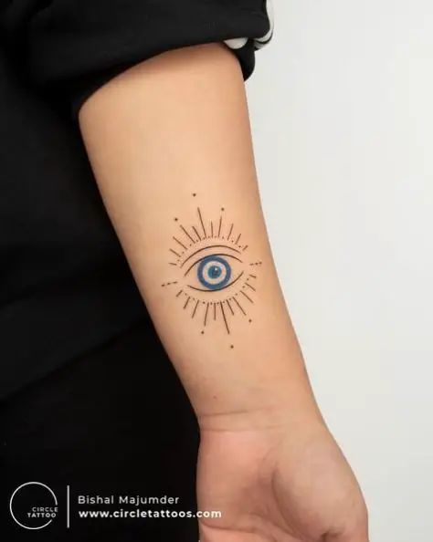 Minimalist eye tattoo design for women on forearm tattoo ideas