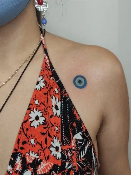 Minimalist eye tattoo design for women on shoulder tattoo ideas