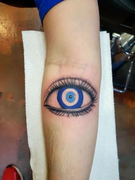 Realistic eye tattoo design for men on forearm tattoo ideas