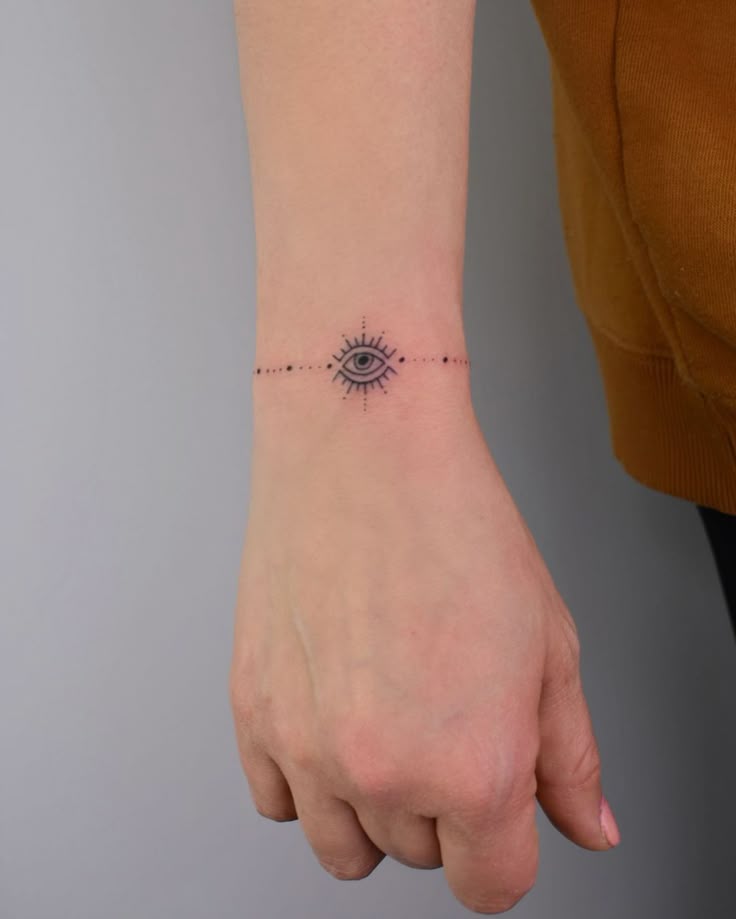 Fine Line Eye tattoo design for women on wrist tattoo ideas
